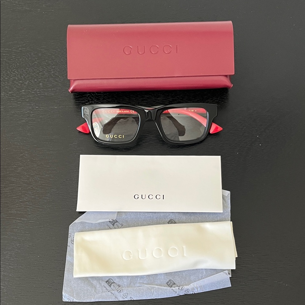 Gucci RX Black Red Green glasses Eyewear with Case NW - Picture 5 of 14
